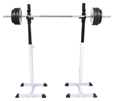 Support barres haltères longs musculation 12 niveaux blanc noir 02_0000727