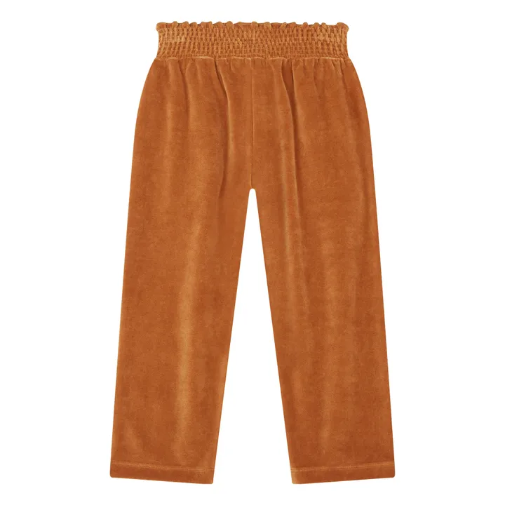 SMALLABLE BASICS Pantalon Carrotte Fille Elastiqué à la Taille en Velours | Noisette