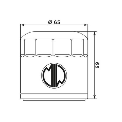 Filtre à huile Meiwa 268553 Type origine