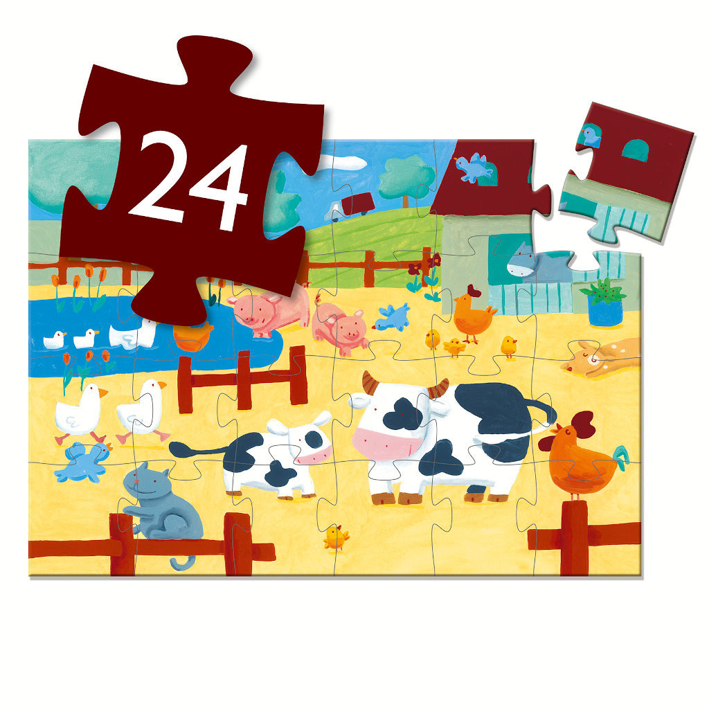 Puzzle Silhouette - 24 Pièces - Les Vaches à la Ferme