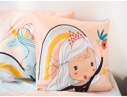COTE DECO - Ensemble couette + 1 oreiller Parure de lit enfant licorne - polycoton 51 fils - 140 x 20...