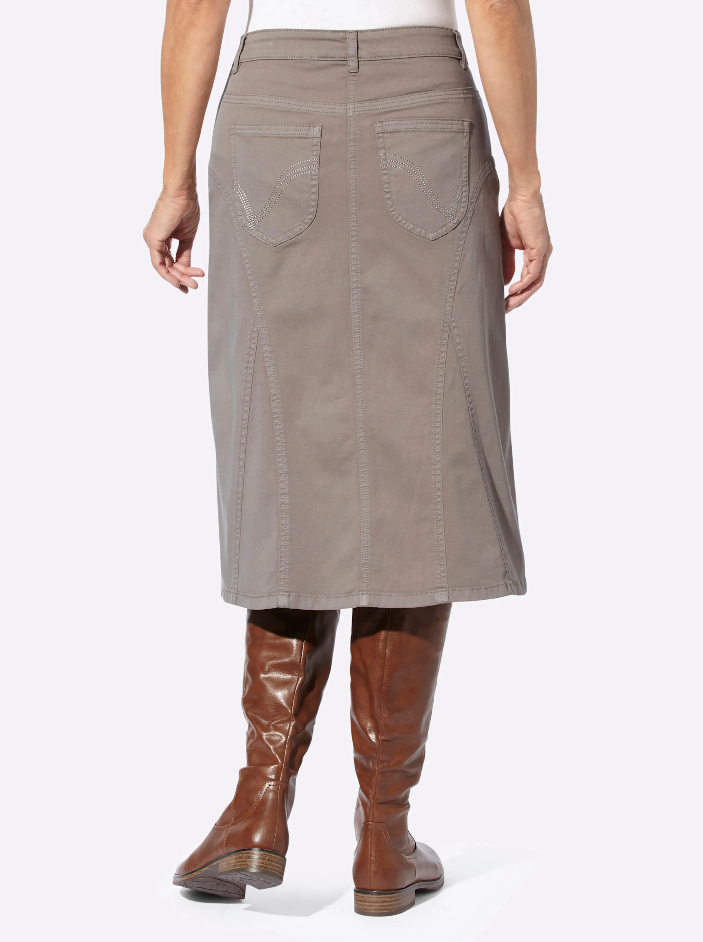Jeans-Rock in taupe