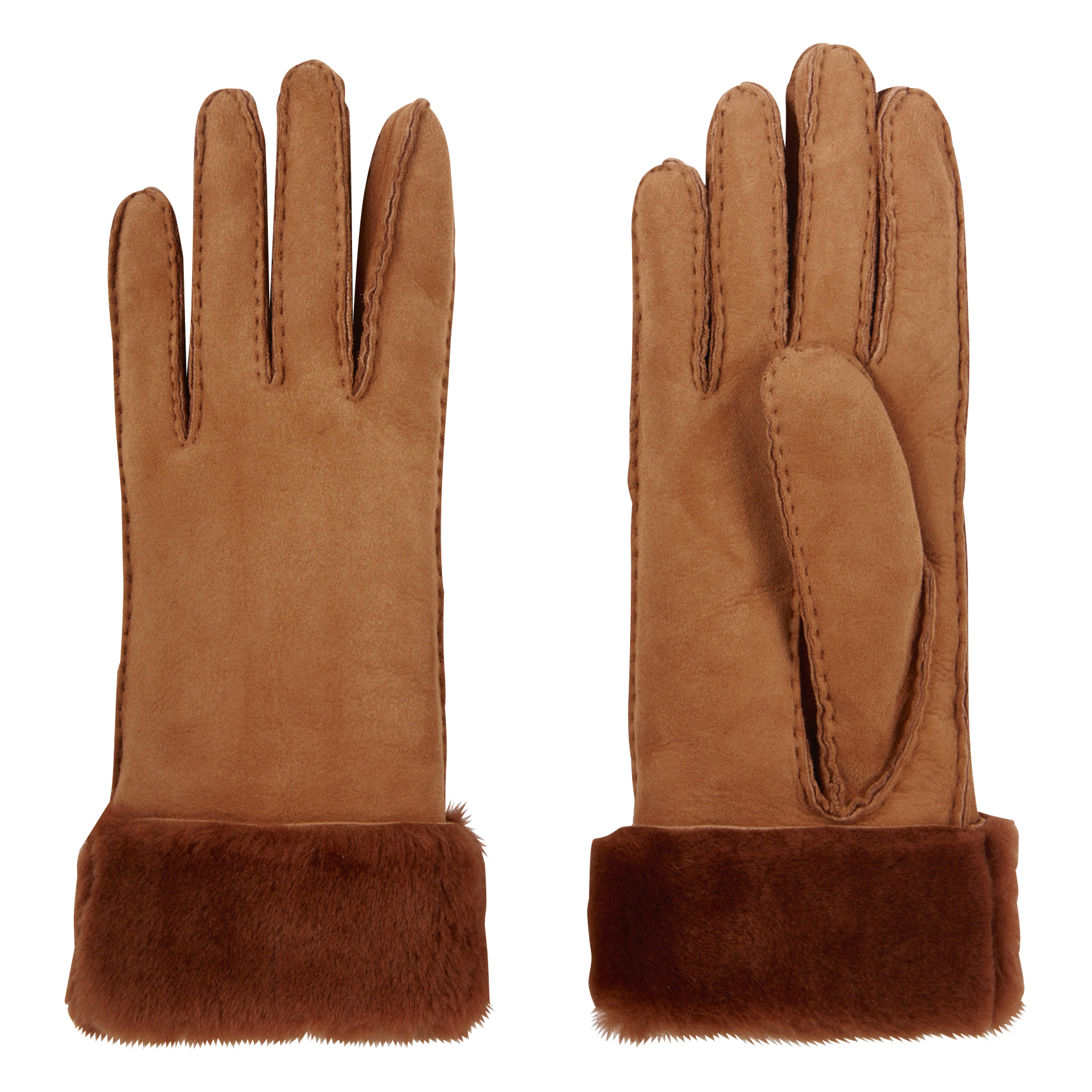 Gants en cuir velours | Jaune