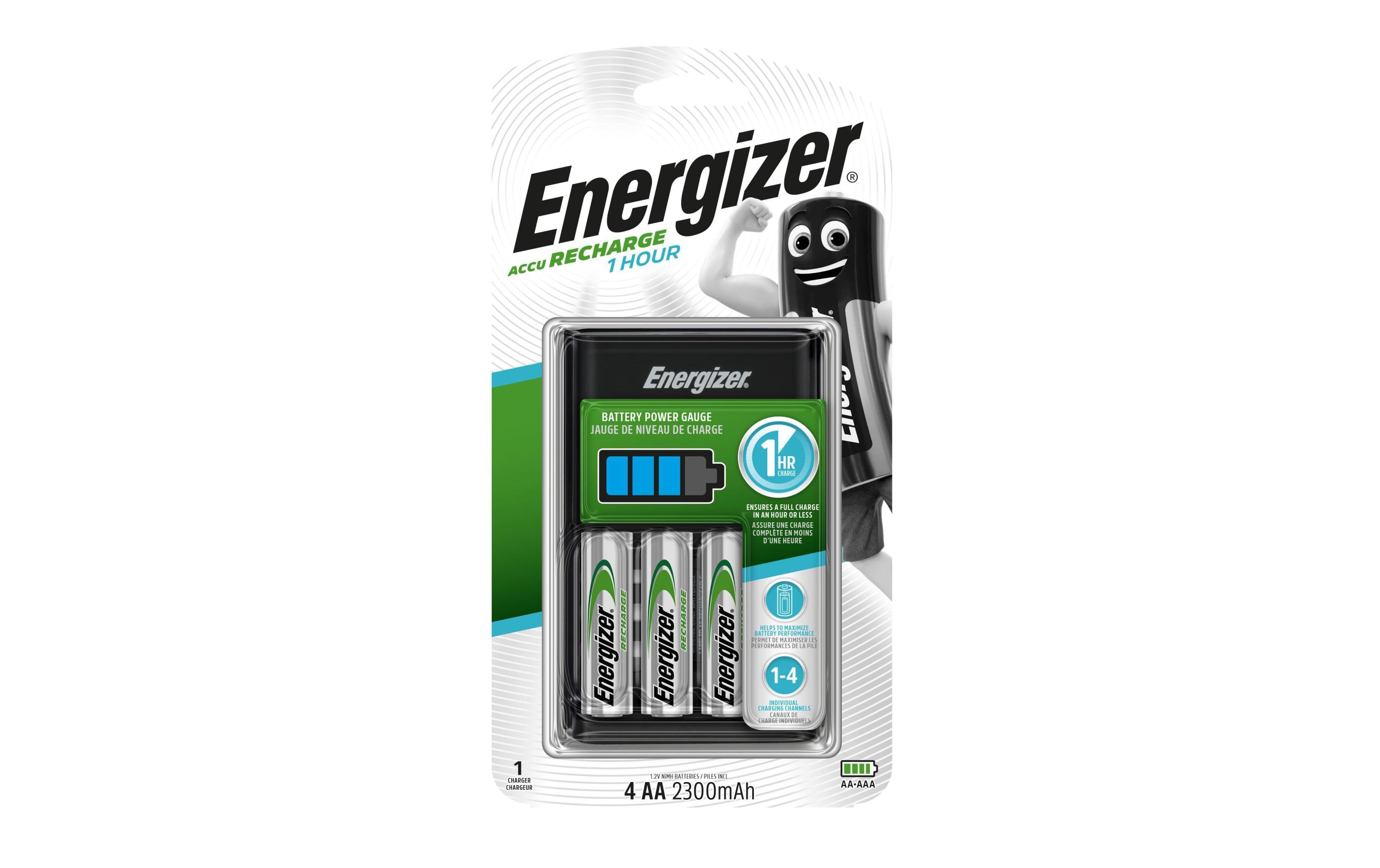 Ladegerät 1 Hour Charger + 4x AA 2300 mAhSchnellladegerät für AA- und AAA-Akkus