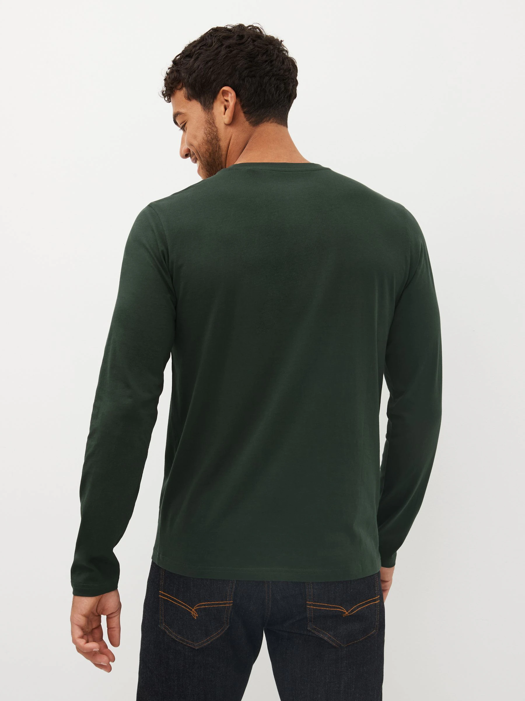 Zwart/wit/marineblauw/groen/bordeauxrood - Normale Pasvorm - verpakking van 5 regular-fit T-shirts met lange mouwen van 100% katoen