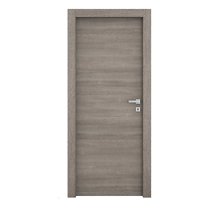Bloc-porte Alexia gris clair H.204 x l.83 cm, poussant gauche