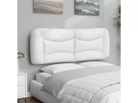 Coussin de tête de lit blanc 140 cm similicuir