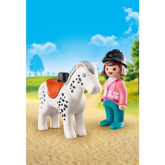 Cavalière et cheval Playmobil 1.2.3 70404