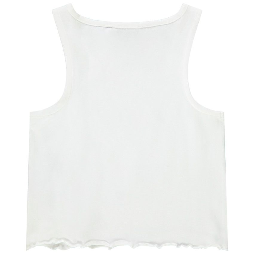Débardeur en jersey print abstrait pour fille - Blanc