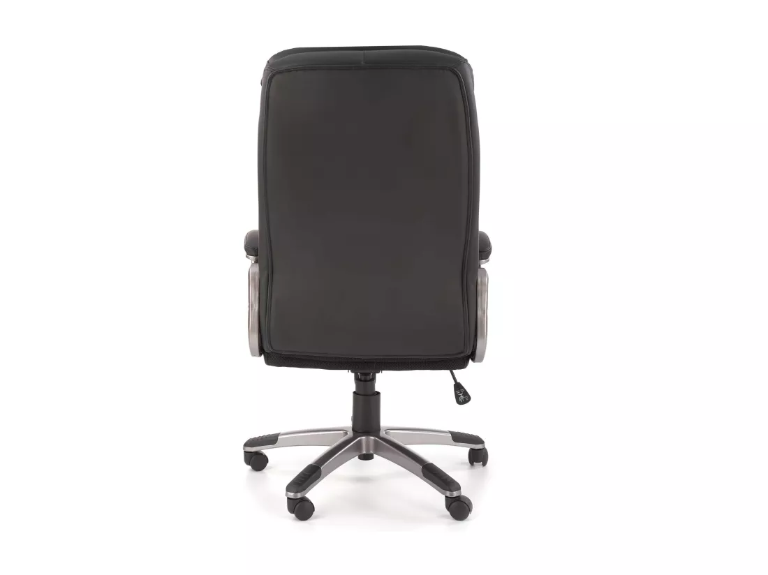 Fauteuil de bureau en éco-cuir noir avec structure en métal chromé MAZE