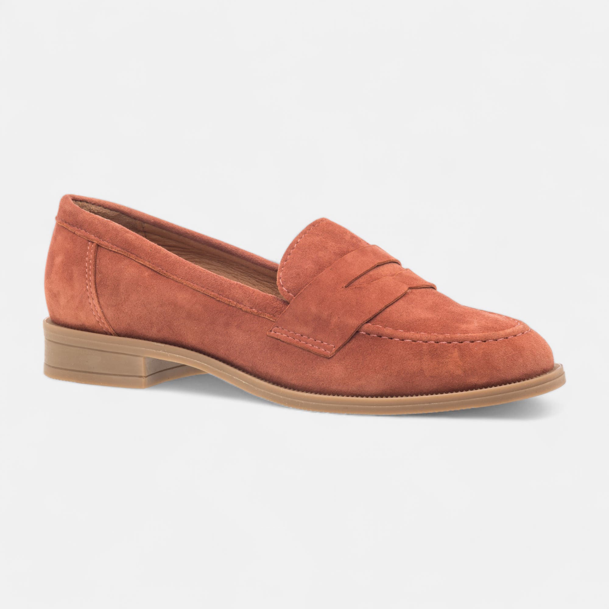 Mocassins Femme en cuir corail