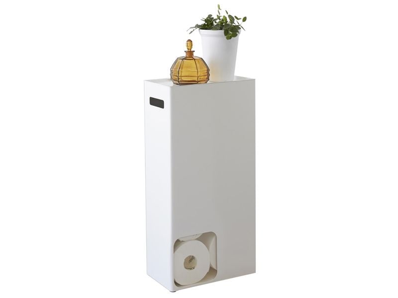 Yamazaki Toilettenpapierhalter Tower gross 48 cm, Weiss WC- Papierhalter