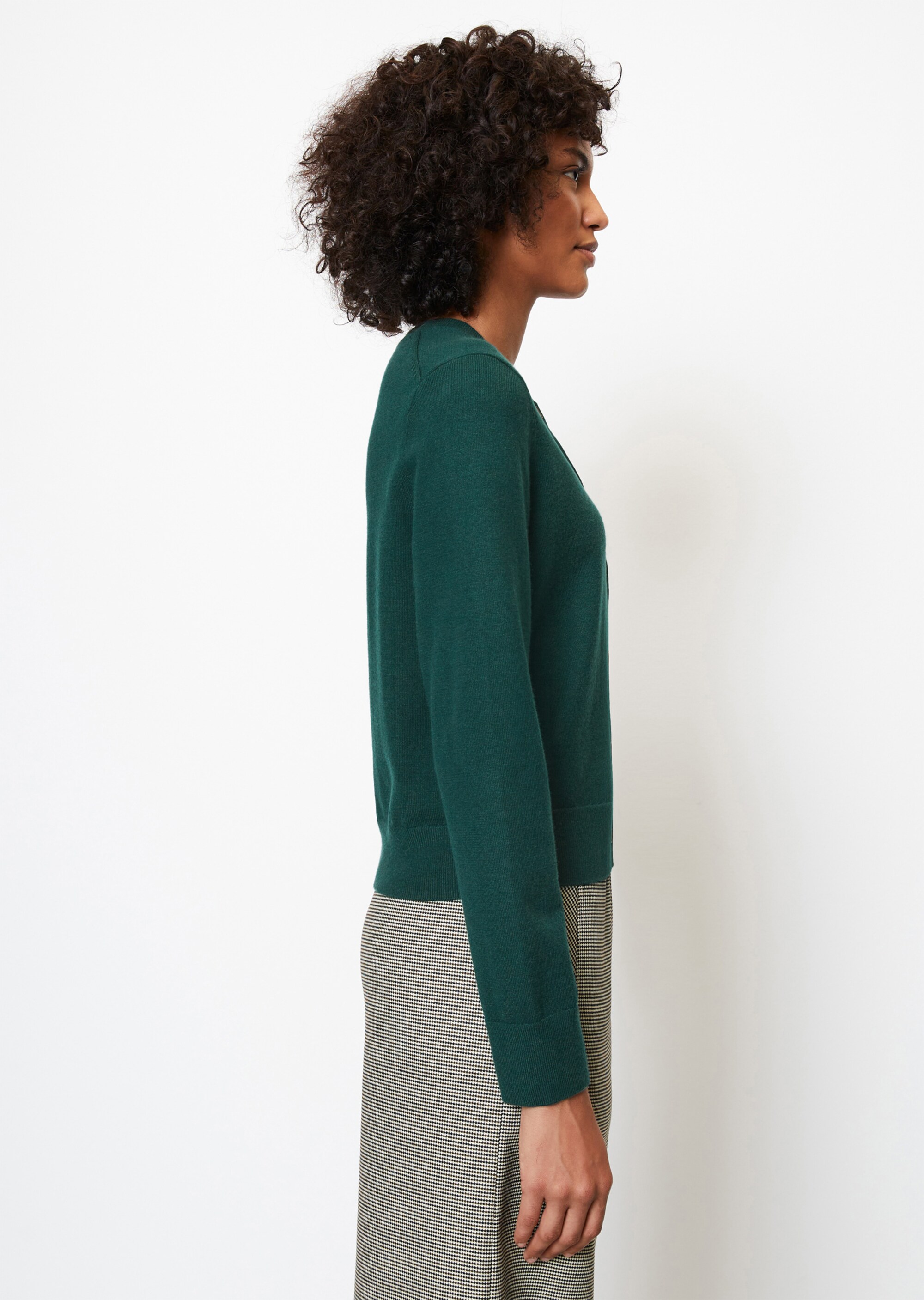 Rundhals-Cardigan regularaus Soft Cotton Stretch