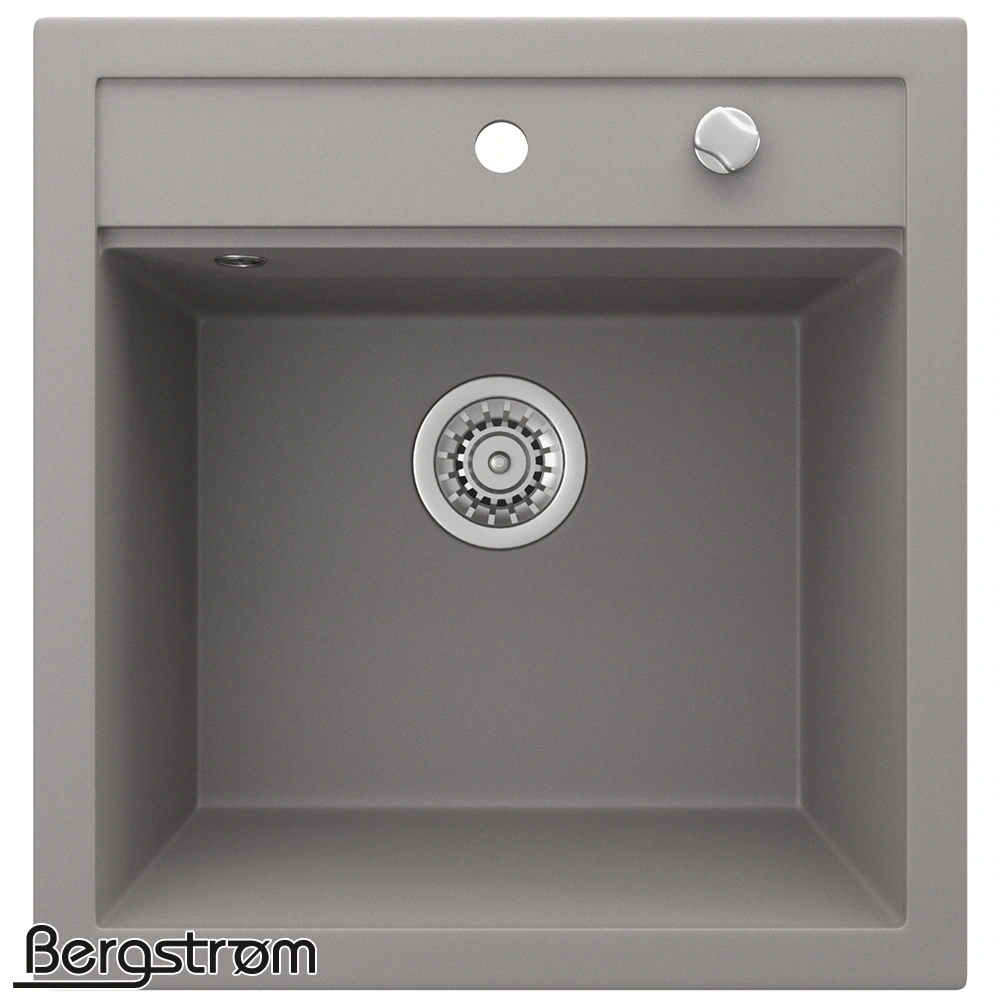 Bergström Granit Spüle Küchenspüle Einbauspüle Spülbecken 490x500mm Beton