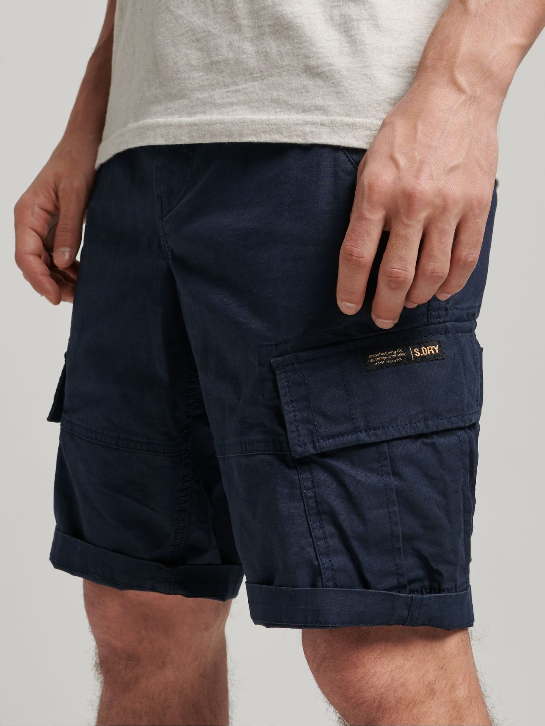 Marineblauw - Superdry vintage logo cargoshorts
