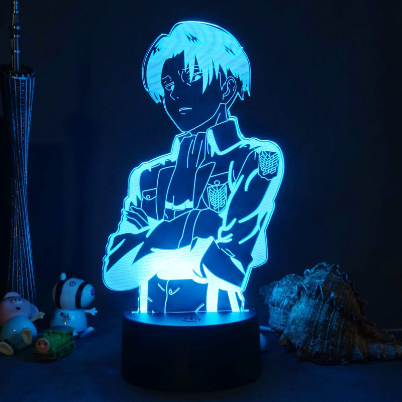 3D Anime LED Acryl Lampe Nachtlicht USB Deko Lampe mit Touch Schalter - Levi