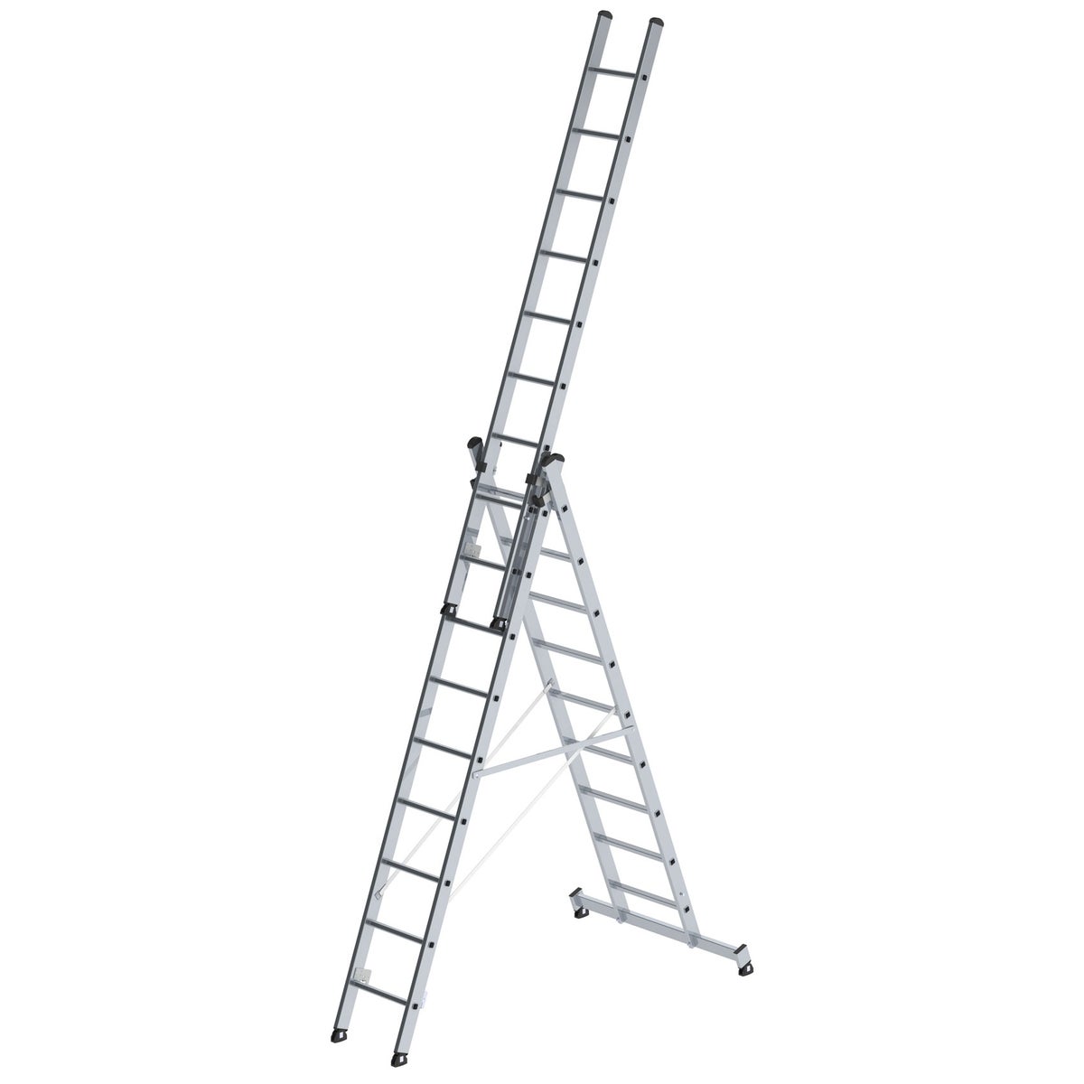 Munk multifunctionele ladder met Nivello® dwarsbalk, 3x9 sporten