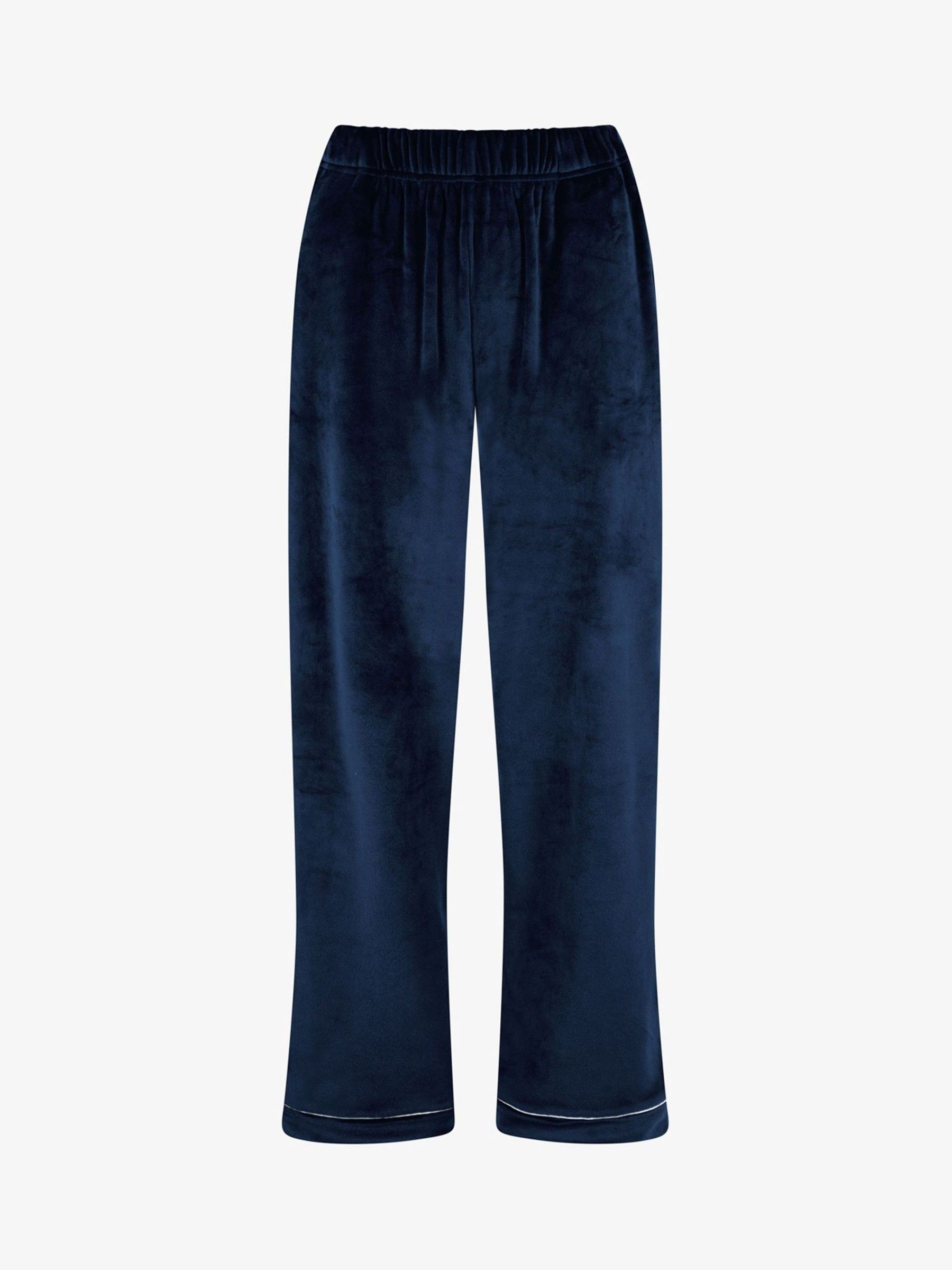 Blauw - The Little Tailor luxe kerstpyjama van zacht aanvoelend velours
