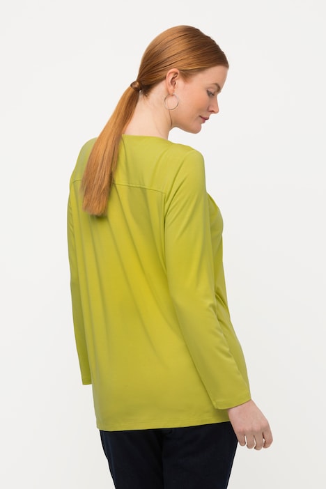 Shirt, Zierfalten, Dekore, Rundhals, 3/4-Arm, Lyocell