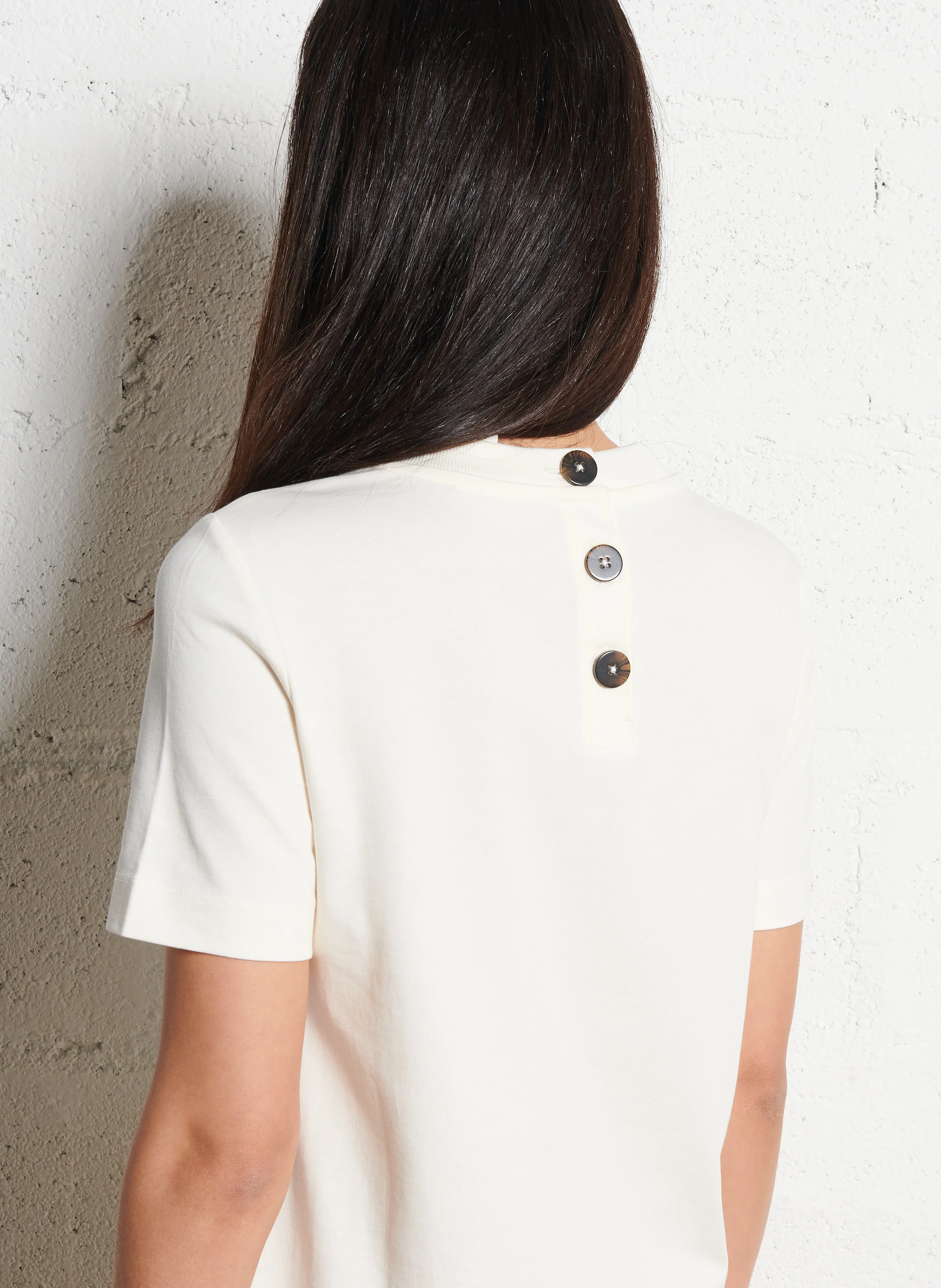 AXEL - Robe longue col rond en coton| Beige