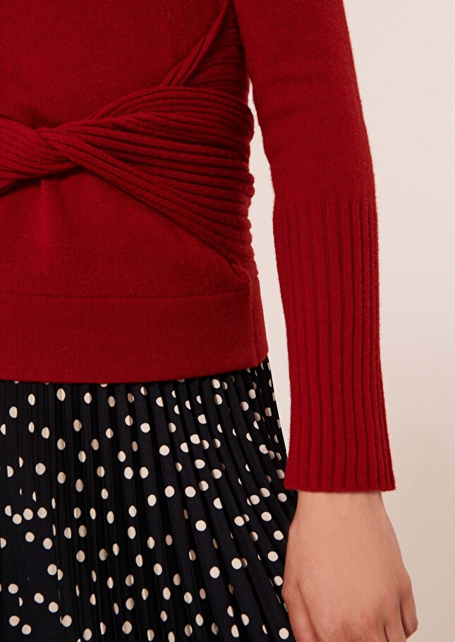 Pull Polydorerouge en laine mérinos