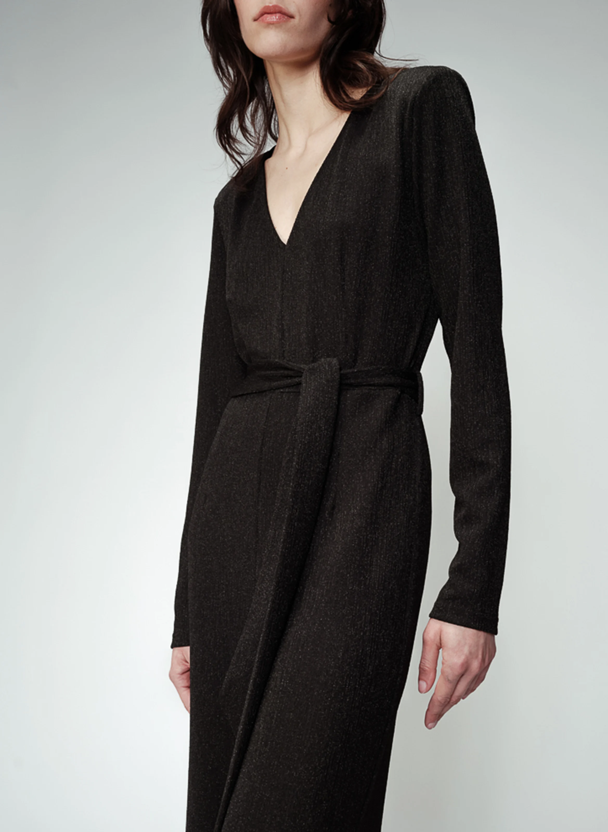 OLIVIA - Combinaison longue ceinturée | Noir