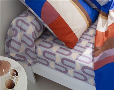 Linge de lit motifs géométriques fantaisie - BECQUET CRÉATION