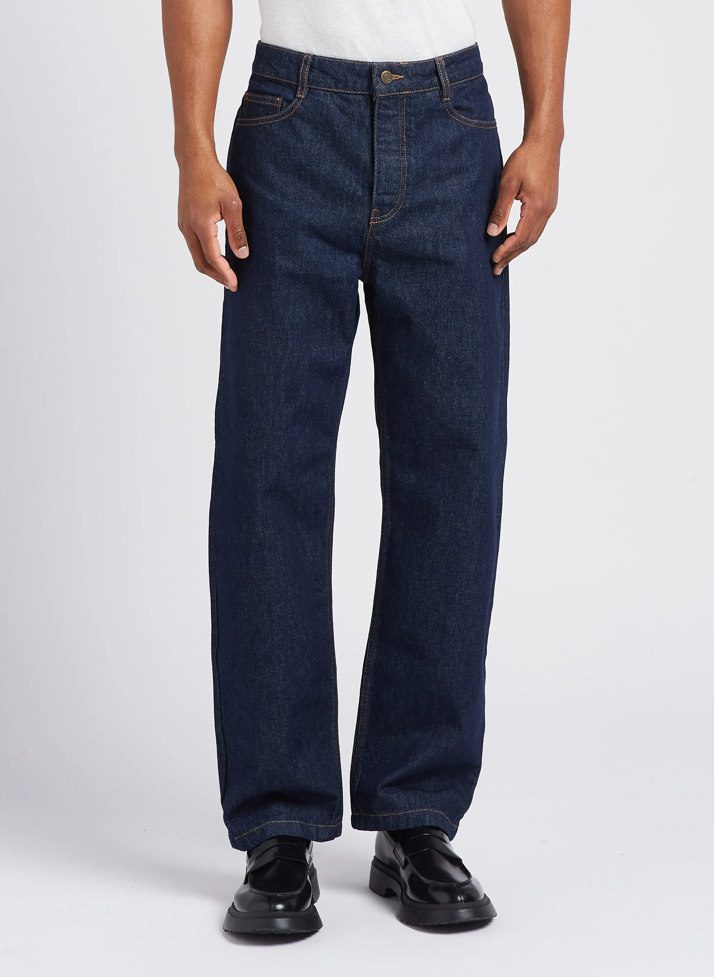 CALPH - Jean droit en coton stretch | Bleu