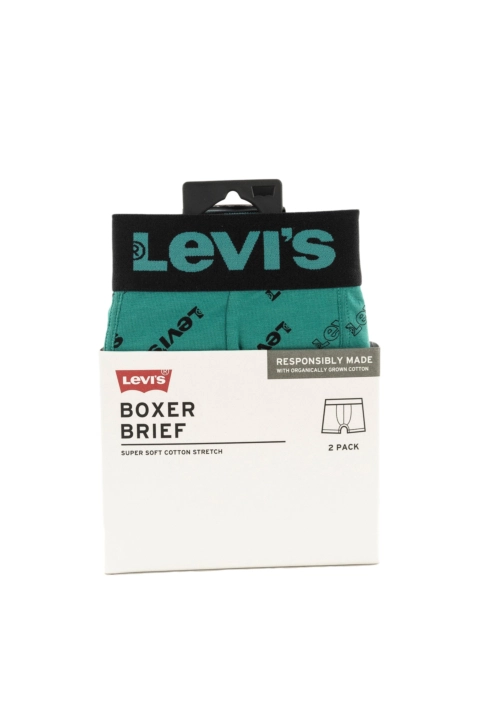 Calecons et slips levi's® logo aop boxer brief organi 007 green combo