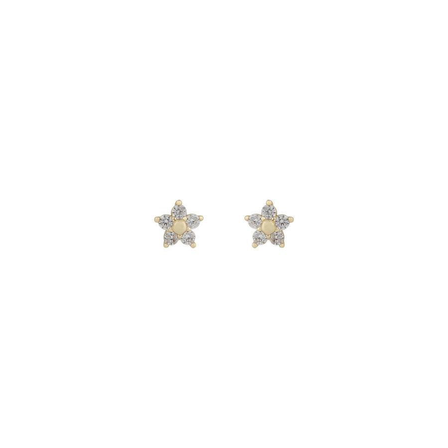 Snö Of Sweden Field Flower Stone Earring Gold/Clear