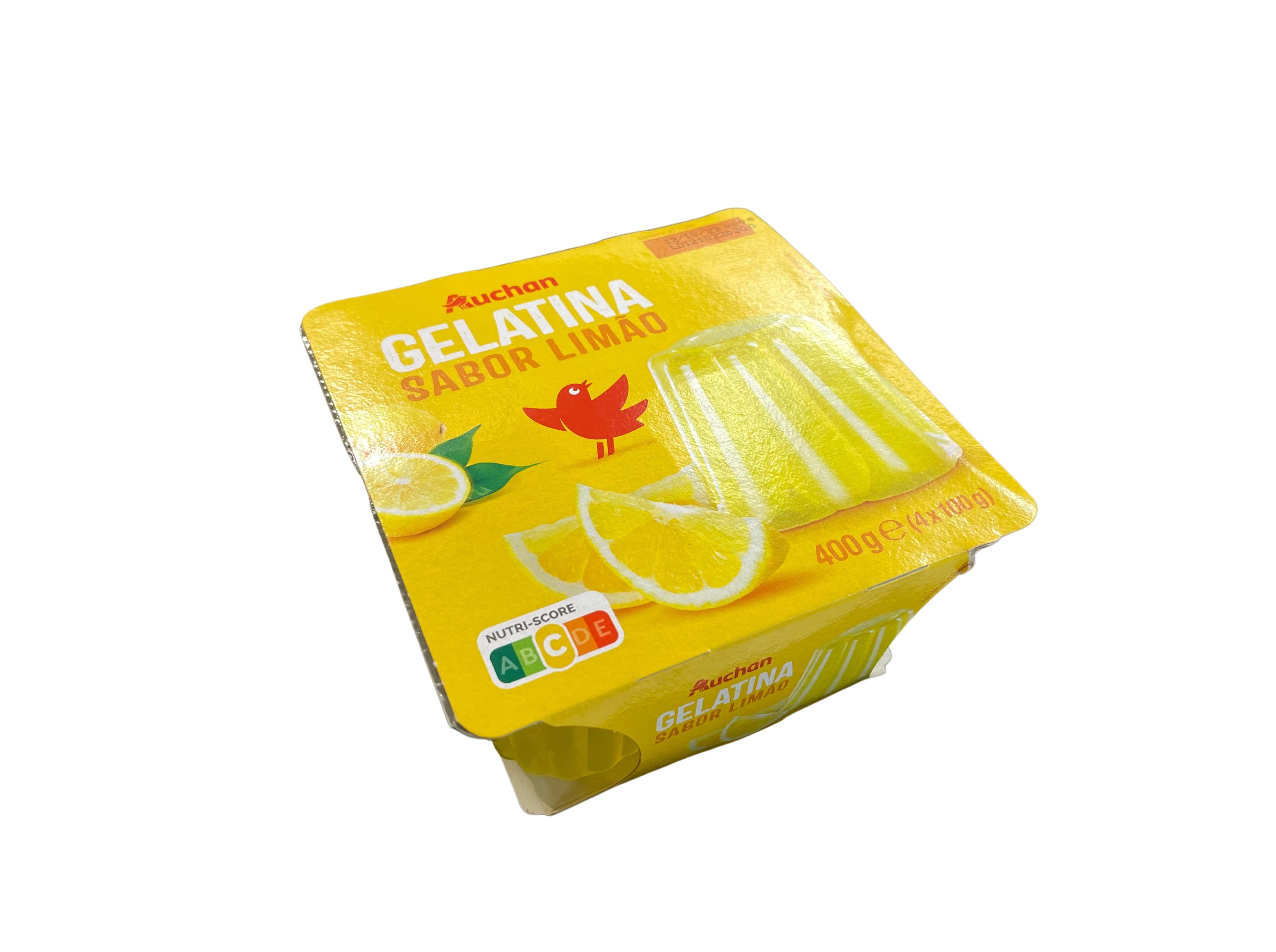 GELATINA AUCHAN LIMÃO 4X100G
