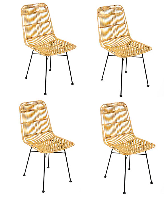 Lot de 4 chaises de table Kubu naturel