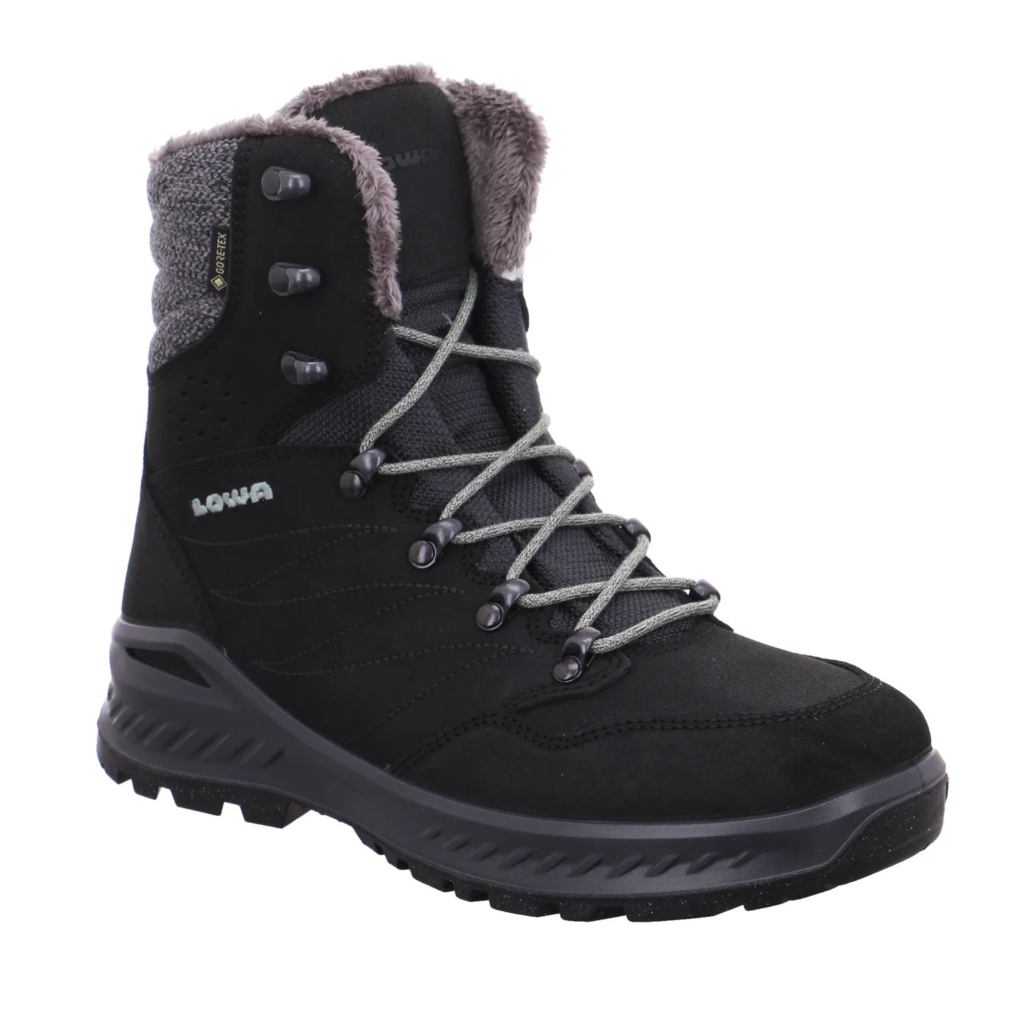LOWA Snowboots Damen Schwarz Leder
