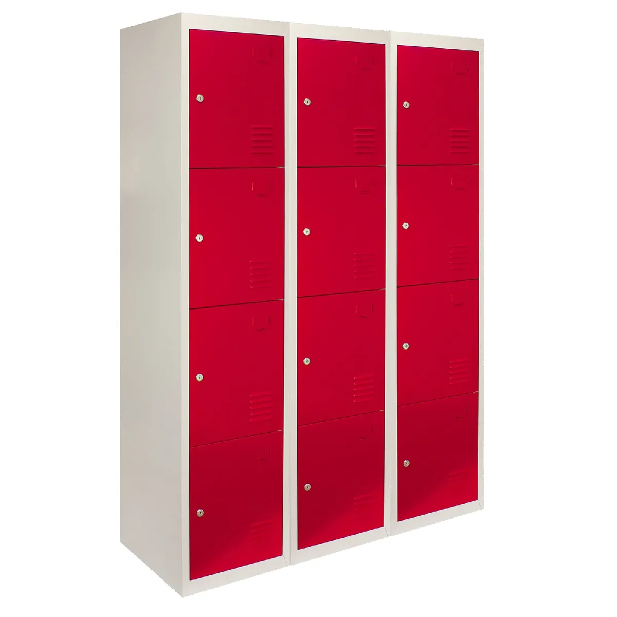 Monstershop Casiers Rangement Acier 3x4 Portes Rouge
