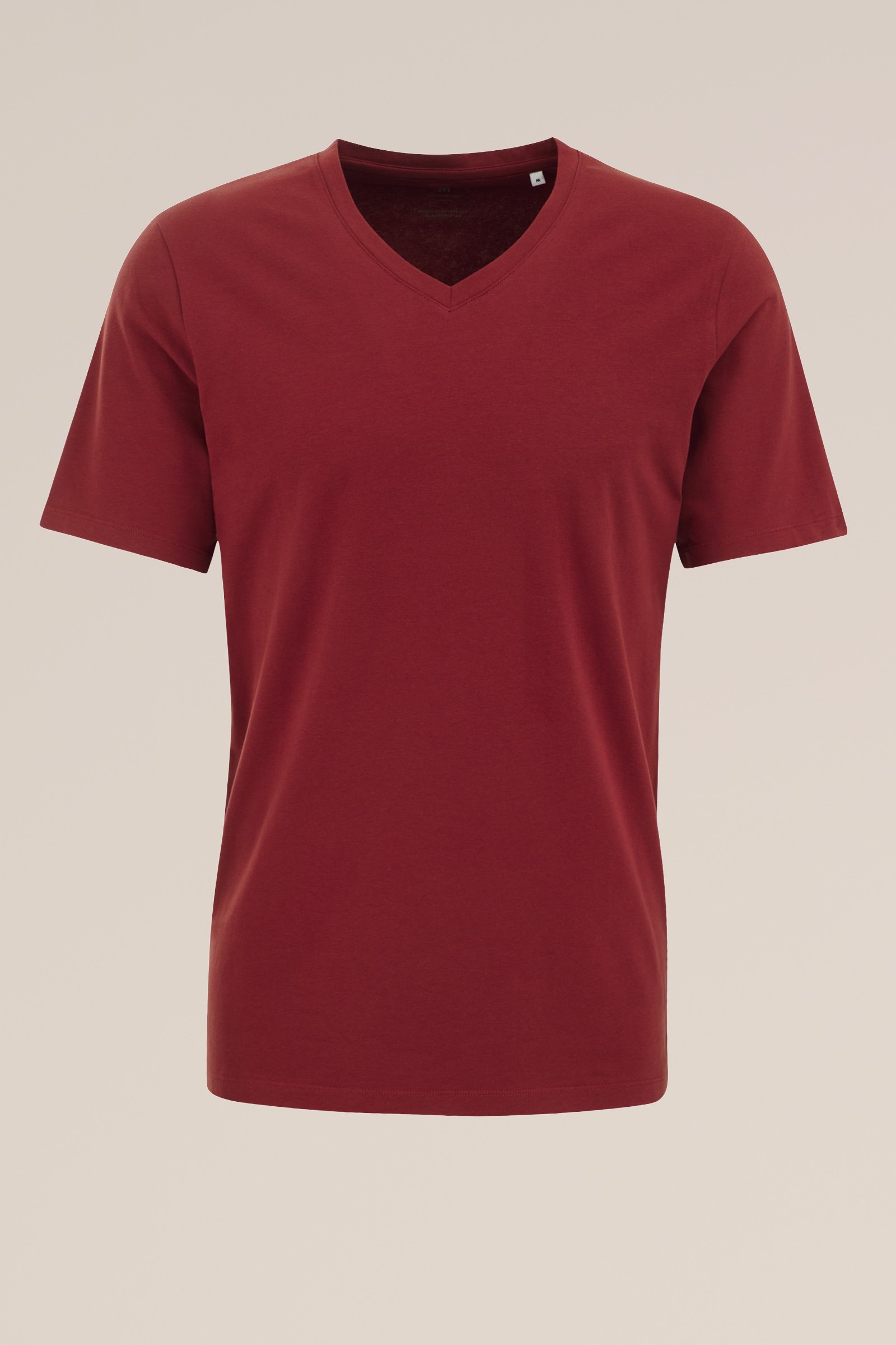 T-shirt met V-hals WE Fashion Donkerrood