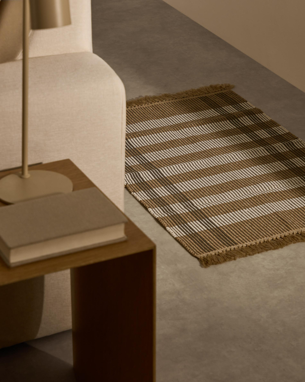 Kave Home Barani vloerkleed 60x90 bruin/zwart
