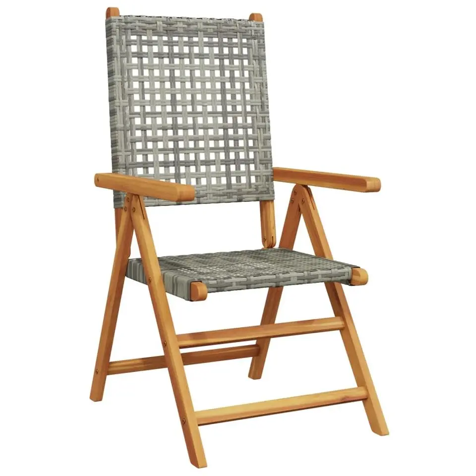 vidaXL - Tuinstoelen - Grijs - Acaciahout en poly rattan - 2 stuks