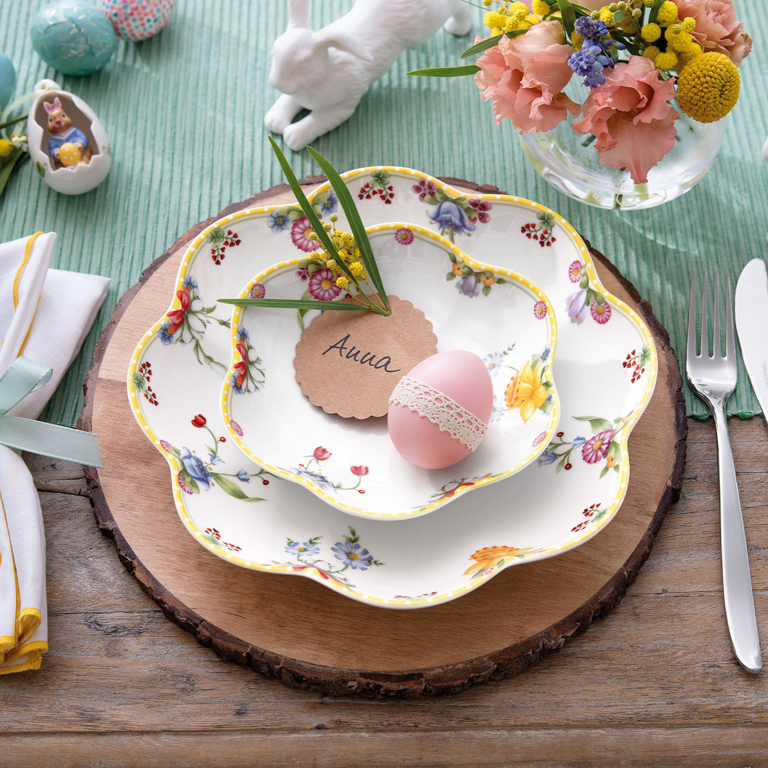 Spring Awakening Dessert bowl Yellow, 5.1 oz, Premium Porcelain
