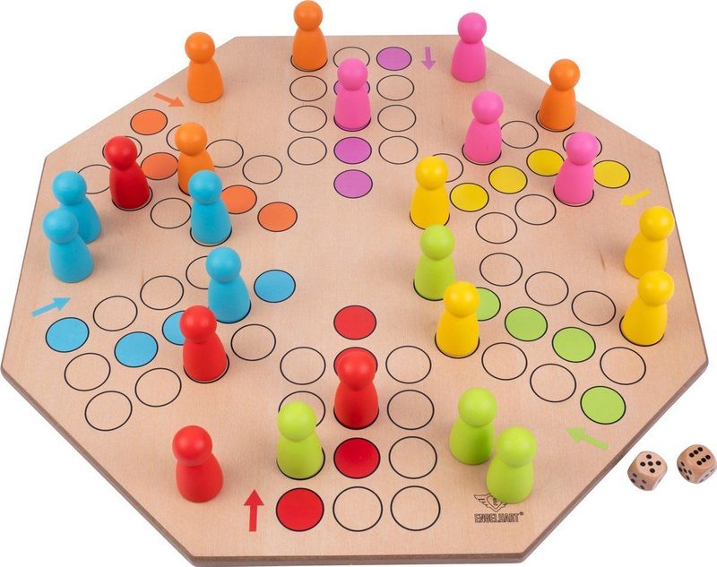 Ludo Jumbo XL - Bordspel - Hout - Geschikt voor 4 of 6 Spelers