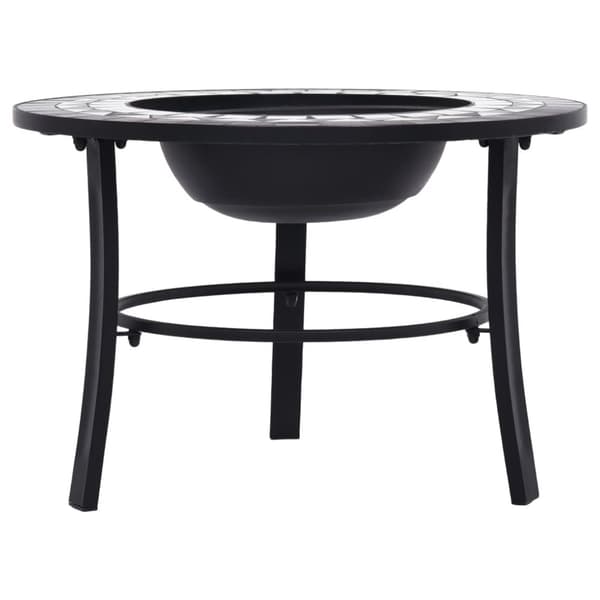 vidaXL Bålfat med mosaikkmønster svart og hvit 68 cm keramikk