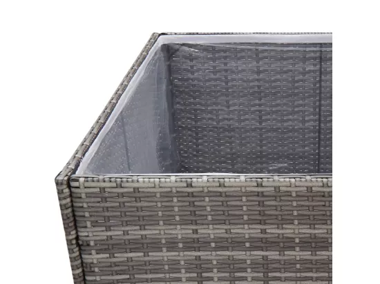 Jardinière Gris 157x80x80 cm Résine tressée