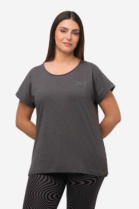 Loungewear-Shirt, Oversized, Stickerei, Rundhals, Halbarm