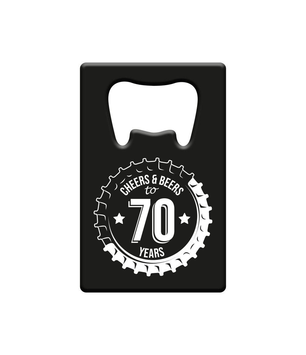 Bieropener 70 Jaar Cheers & Beers