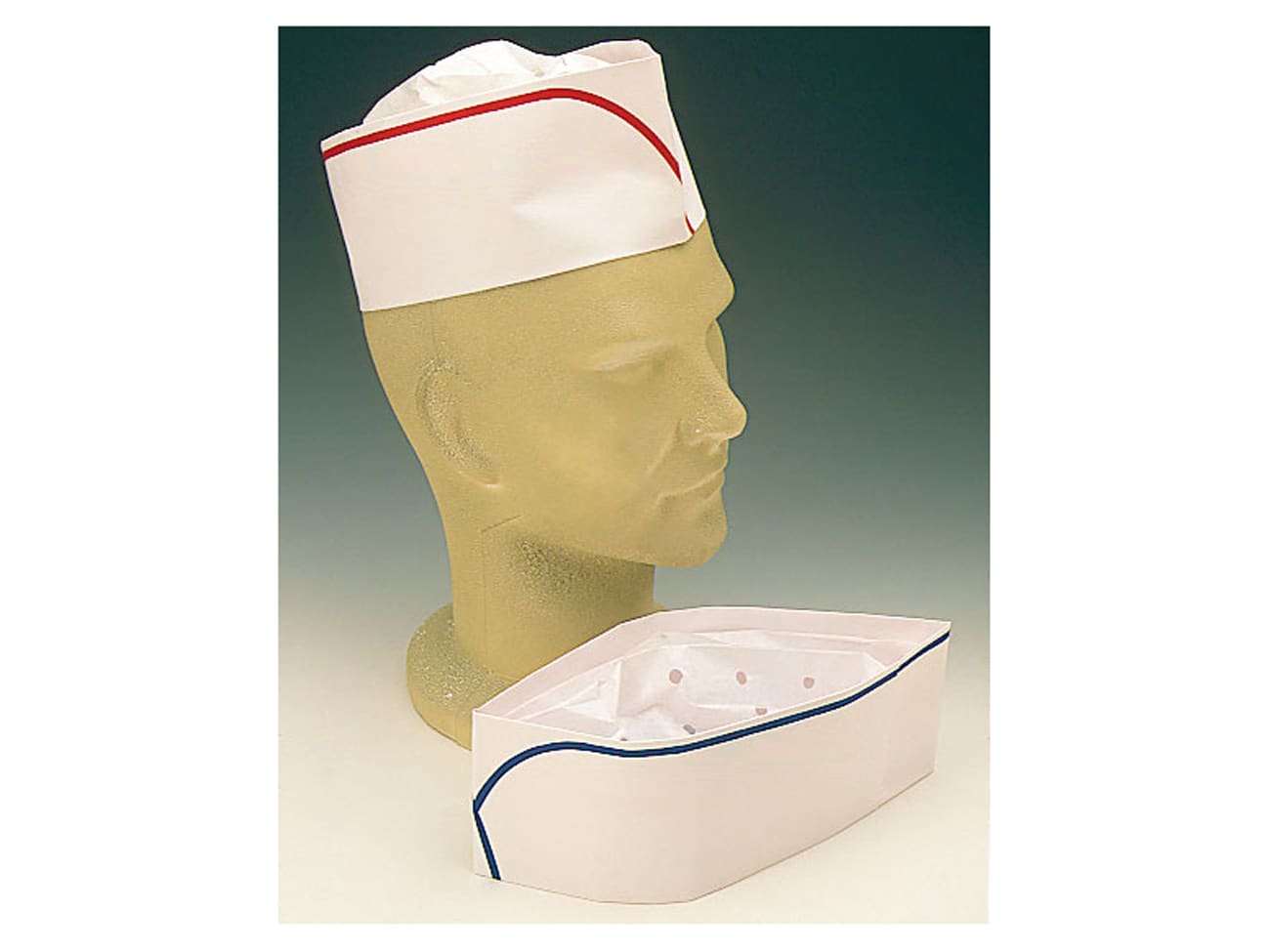 Calot de cuisinier en papier - Blanc