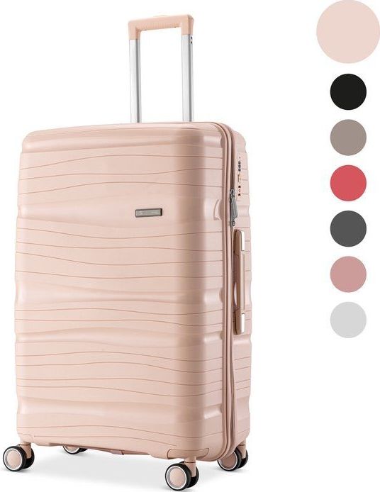 SC Travelin' Charm – 24-inch Middelgrote Reiskoffer – Cijferslot – 41x24x69 cm – 68L – Lichtgewicht, Waterdicht & Duurzaam – Lichtroze