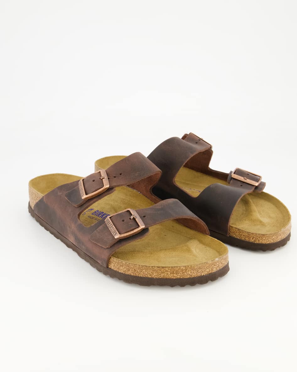 Birkenstock Arizona Weichbettung Pantoletten in Braun