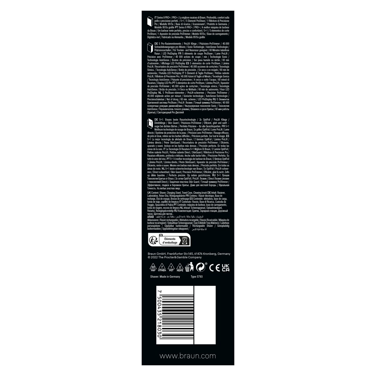 Braun Series 9 - 9515s wet&dry Herrenelektrorasierer