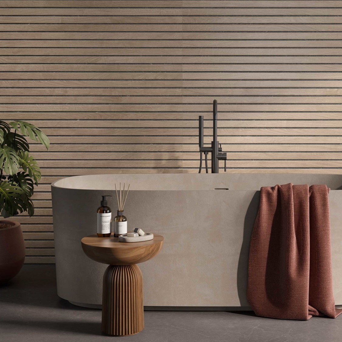 Valence Madeira wandtegel 60x120cm eiken met zwarte voeg gerectificeerd