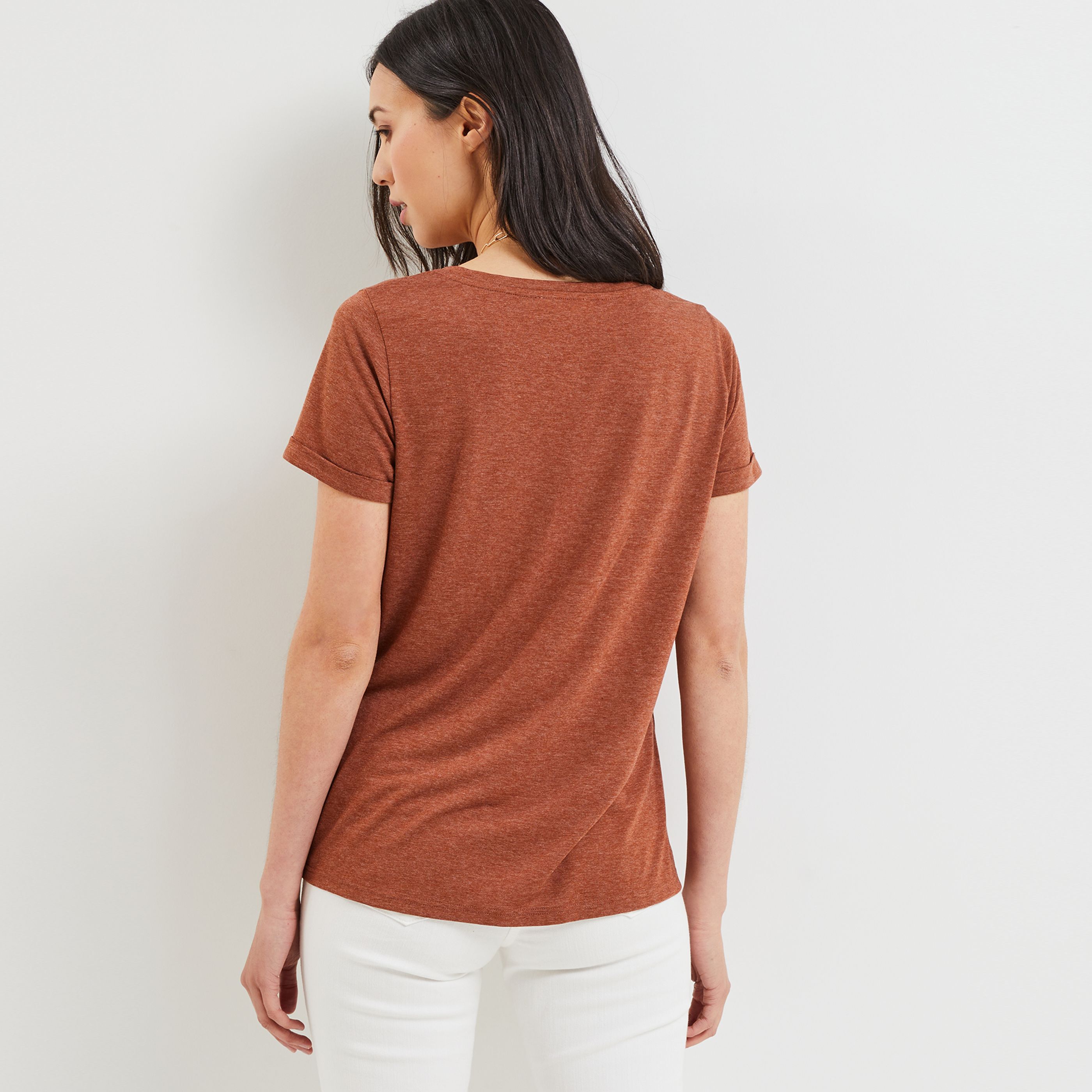 Tshirt imprimé femme - MARRON