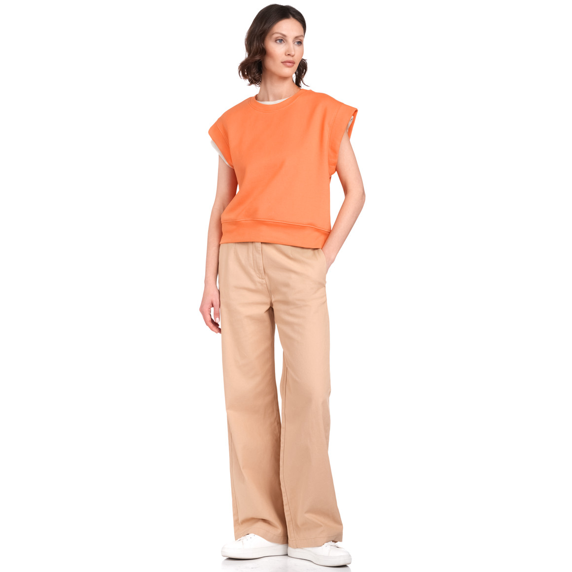 Jonas Nielsen Damen Sweatpullunder aus Bio-Baumwolle orange